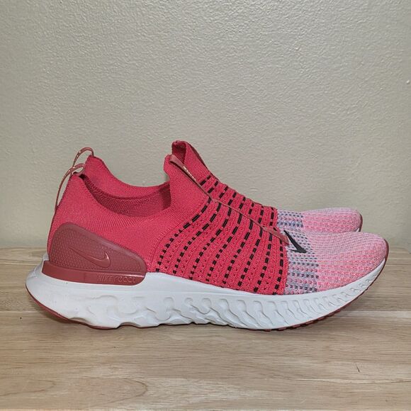 Nike React Phantom Run Flyknit 2 Siren Red Black White DV2145-600 Mens Size 10.5 - Picture 1 of 7